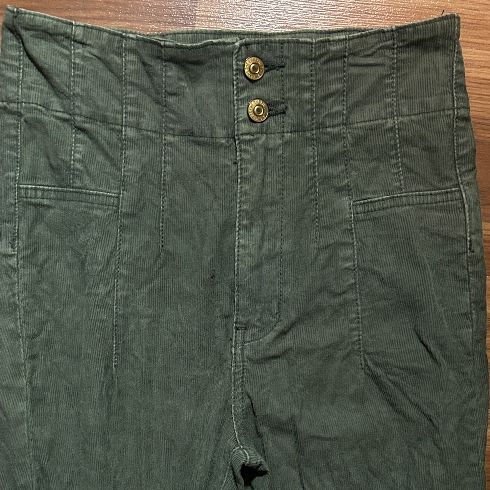 We The Free Olive Corduroy Wide Leg Pants